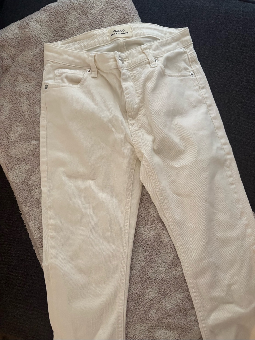 Vicolo White Straight-Leg Flare Women's Jeans